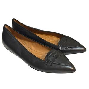Brooks Brothers flats black leather pointy toe size 8